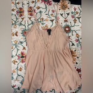 Forever21 Blush Pink Lace Tank Top Blouse